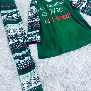 LuLaRoe Festive Green Kids Pajamas